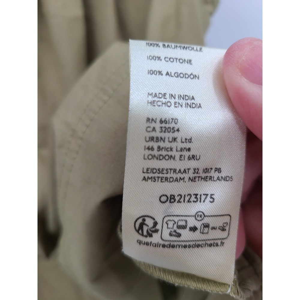 Anthropologie Preppy Crop Top Shirt Womens XS Buttons Minimalist Neutral - Picture 9 of 12